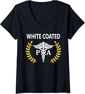 Womens PA Physician Assistant White Coat Ceremony PA School Student V-Neck T-Shirt