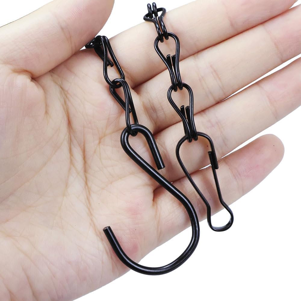 10 Pack Black Hanging Chains for Planters,Lanterns,Bird Feeders,Billboards,Plant Baskets etc, Length 9.5 Inch,Outdoor Indoor Use