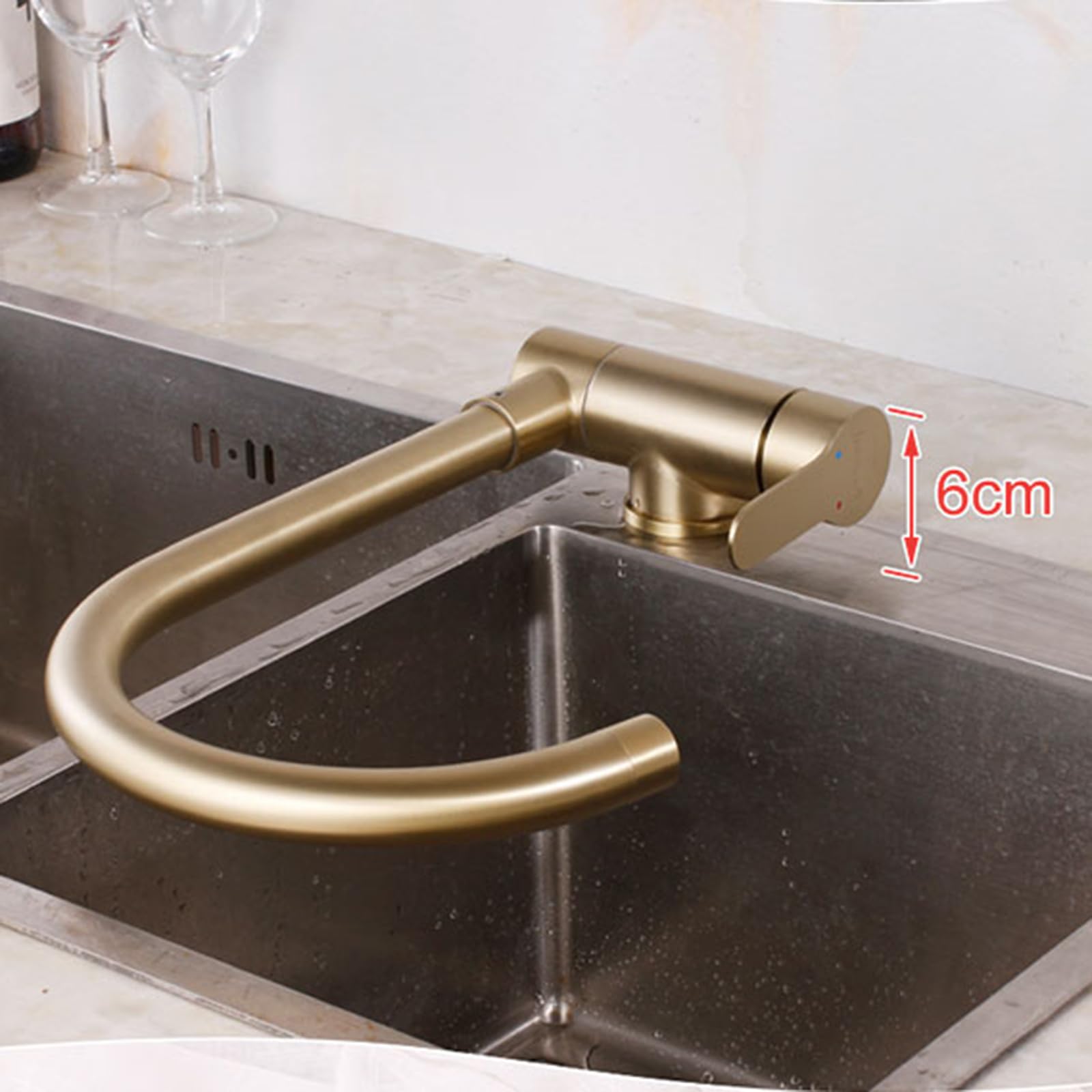 Grifo de Cocina Plegable Blanco Monomando para Ventana Delantera, Grifo Plegable para Furgoneta Camper.
