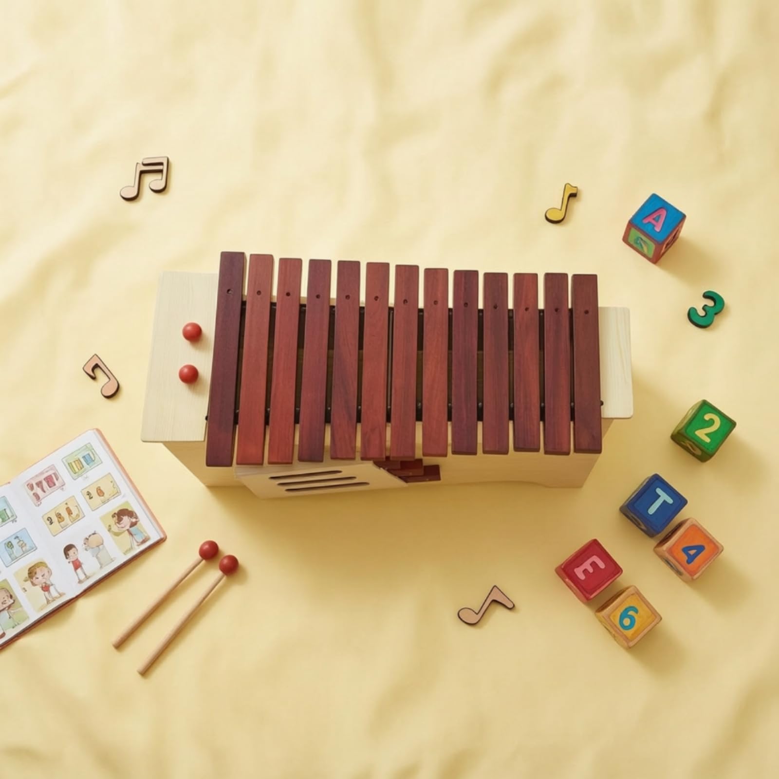 Xilofono Educazione Musicale Xilofono in Legno Didattico Battente per Insegnanti di Musica, Bambini, Scuola Prescolare, Alto