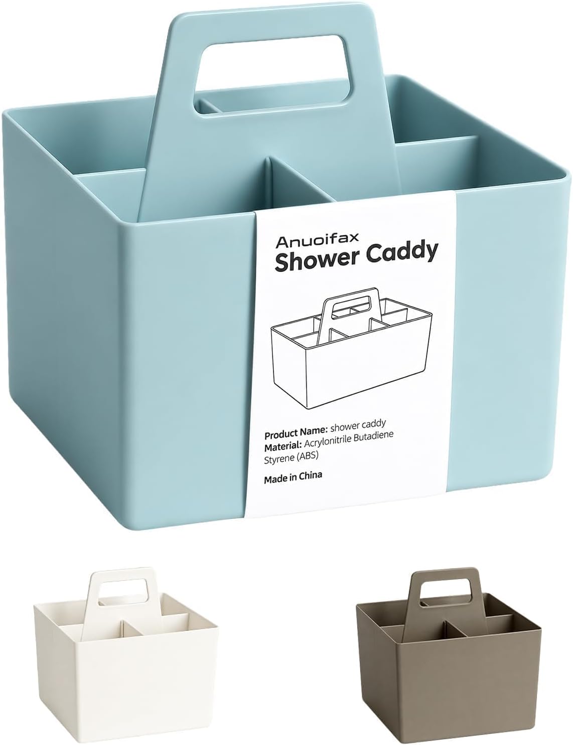 Multipurpose Caddy Organizer with Handle Plastic Desk Storage, Blue