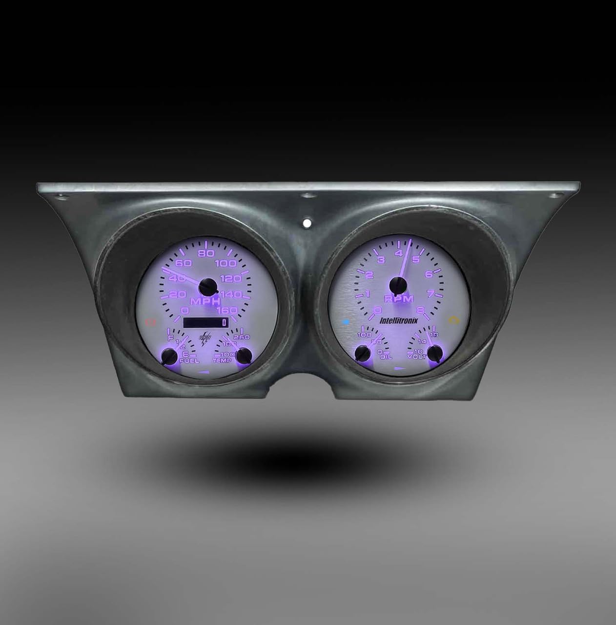 1967-1968 Camaro/Firebird Analog Gauge Cluster Replacement - White Faceplate, LED Backlighting, Speedometer, Water & Oil Pressure Sending Units Included (White)