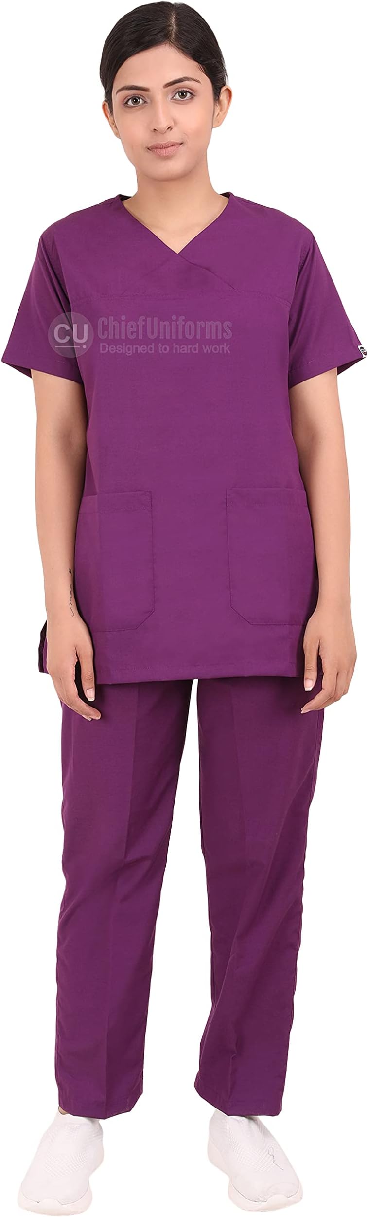 Proexamine Surgicals Scrub Suit set for Women/Female (38-M, Purple)