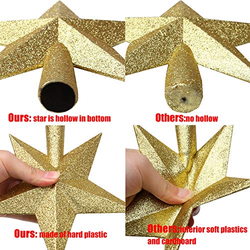 Aneco Glitter Christmas Tree Topper Shatter-Proof Christmas Tree Decoration Treetop For Holiday Ornament Or Home Decor #TOP2