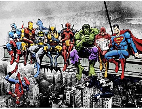 Ink Comics Superheros Diamond Painting Kit for Adults, 5D Full Drill DIY Arts & Crafts Bling Artwork Decor Gift Set with Crystal Rhinestone Gems 11.81x15.75 inch