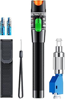 BAIFULAI Solucionador de problemas visual de 30 KM, kit de prueba VFL con adaptador FC/APC a LC/APC, probador de luz para pruebas de cable de red de fibra óptica, para interfaz FC/SC/ST