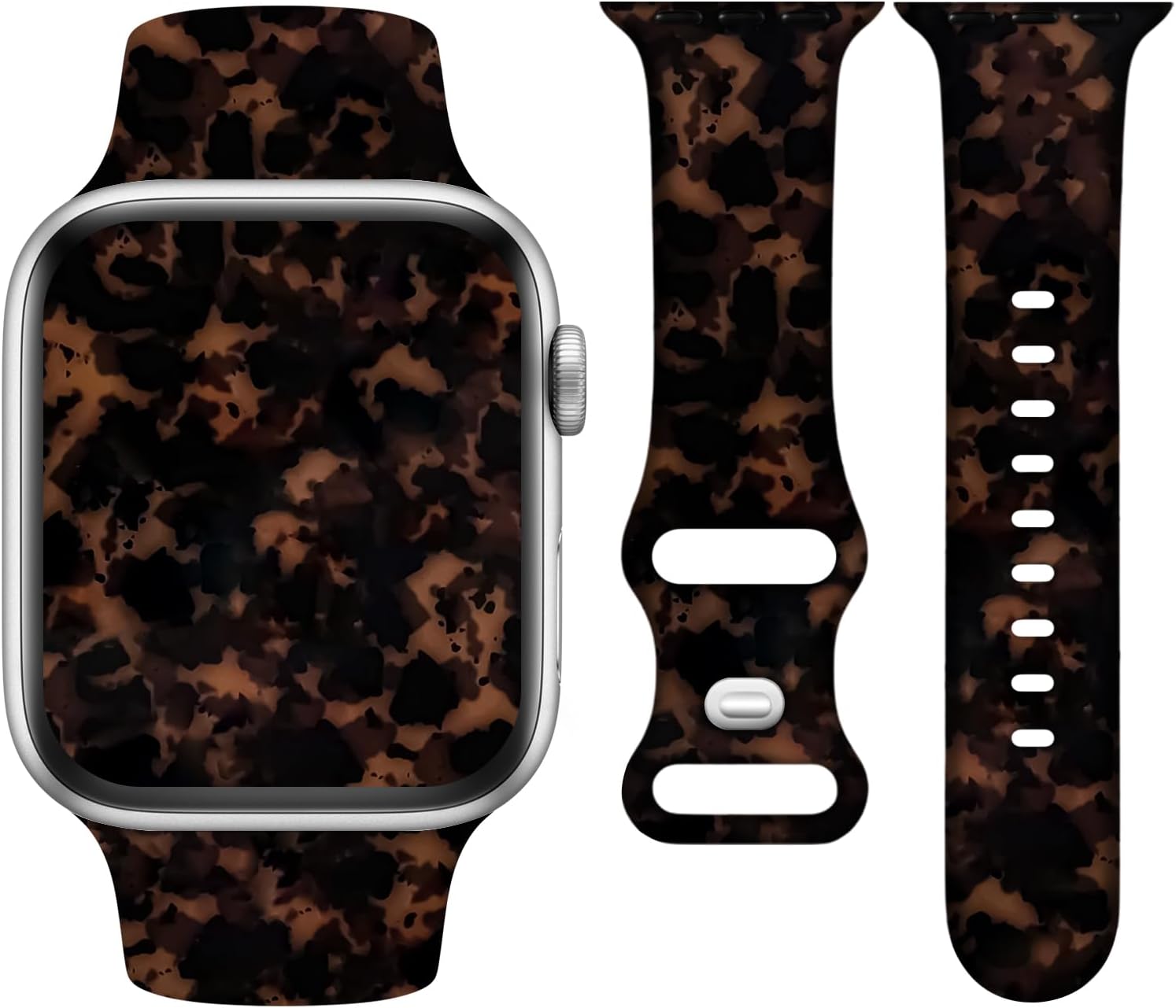 Sport Band Compatible for Apple Watch Series 10 9 8 7 6 5 4 3 Ultra SE, Soft Silicone Straps Adjustable Wristband for iWatch 38mm 40mm 41mm 42mm 44mm 45mm 46mm 49mm Women Men