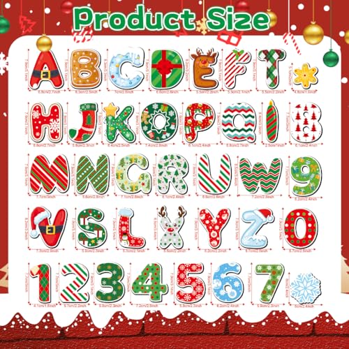 Image of PATPAT 38Pcs Christmas Fridge Magnets Alphabet Numbers Colorful Decor | Arrange Across Refrigerator or Whiteboard Surfaces, Add Seasonal Color to Party Displays, Useful for Secret Santa Exchanges