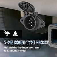 Vista 6 de MECMO Reemplazo de enchufe hembra redondo de 7 pines para el lado del vehículo, estilo SAE J560, carcasa de nailon relleno de vidrio duradero