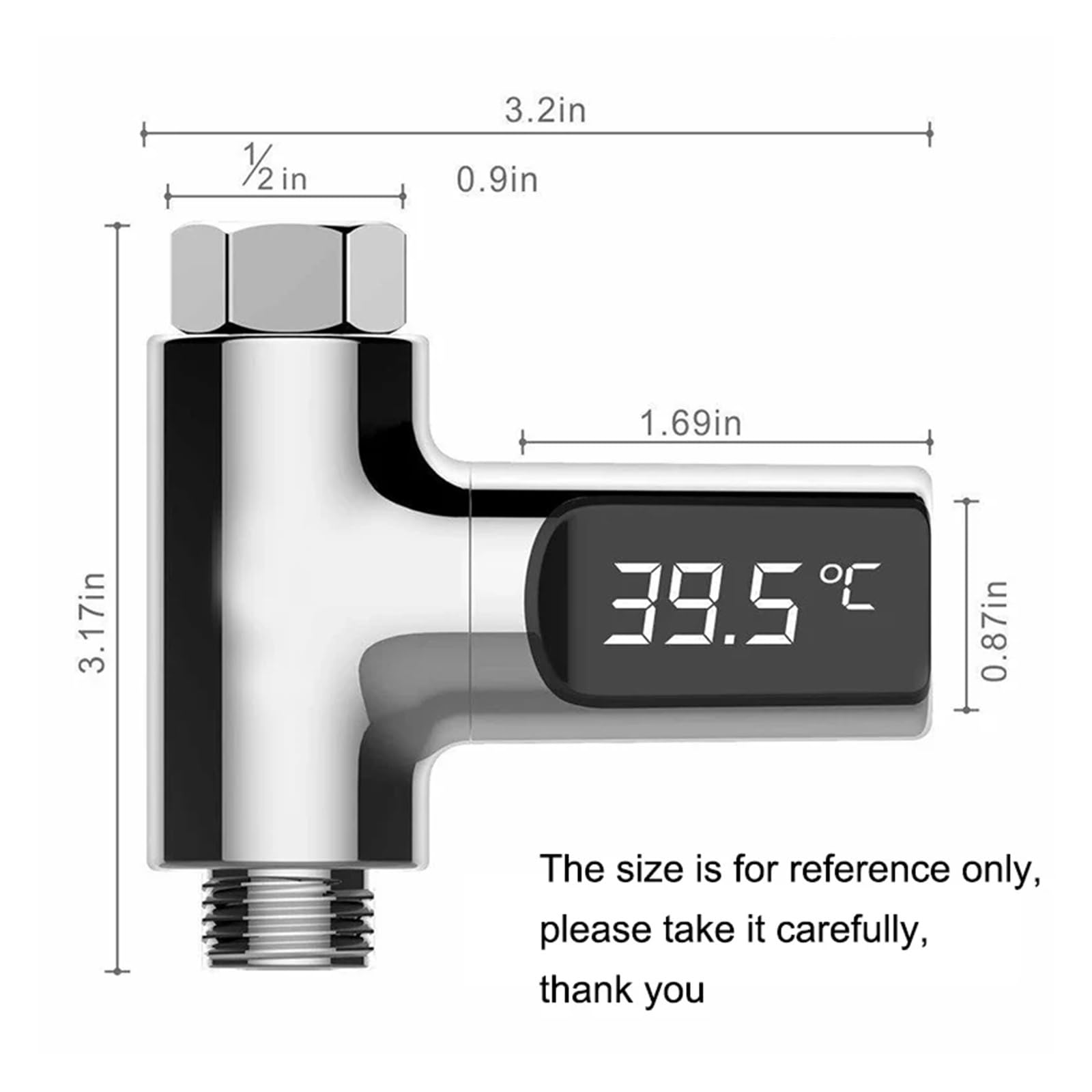 Misuratore di portata d'acqua, Termometro For Doccia Con Display A LED, Flusso 5-85℃, Termometro For Acqua Autoalimentato, Monitoraggio A Cura Del Bambino, Contatore Intelligente Di Energia(B)