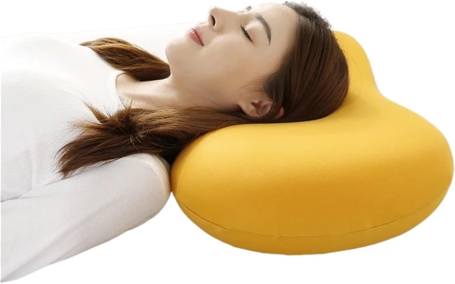 Latex Pillow Solid Color Pillow Memory Foam Small Cushion Cat Belly Feeling For Sleeping Slow Rebound Cotton Travel Soft And Comfortable Sofa For sleeping(Yellow,S-500g)