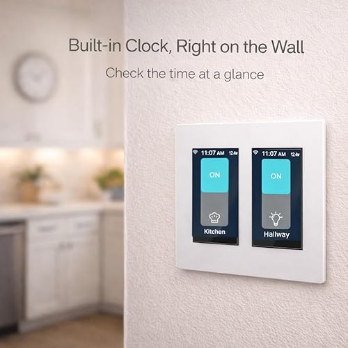 Miniatura 4 de LANBON Interruptor de luz inteligente Tuya L9 LCD, 12 banda, interruptor inteligente de un solo polo con sensor de movimiento, interruptor de luz