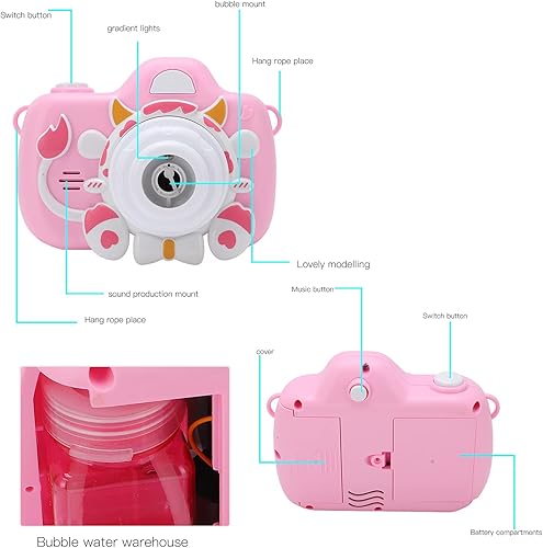 Miniatura 7 de Cámara de burbujas, práctica para deportes al aire libre, fabricante de burbujas automáticas de una tecla, diseño de plástico para exteriores