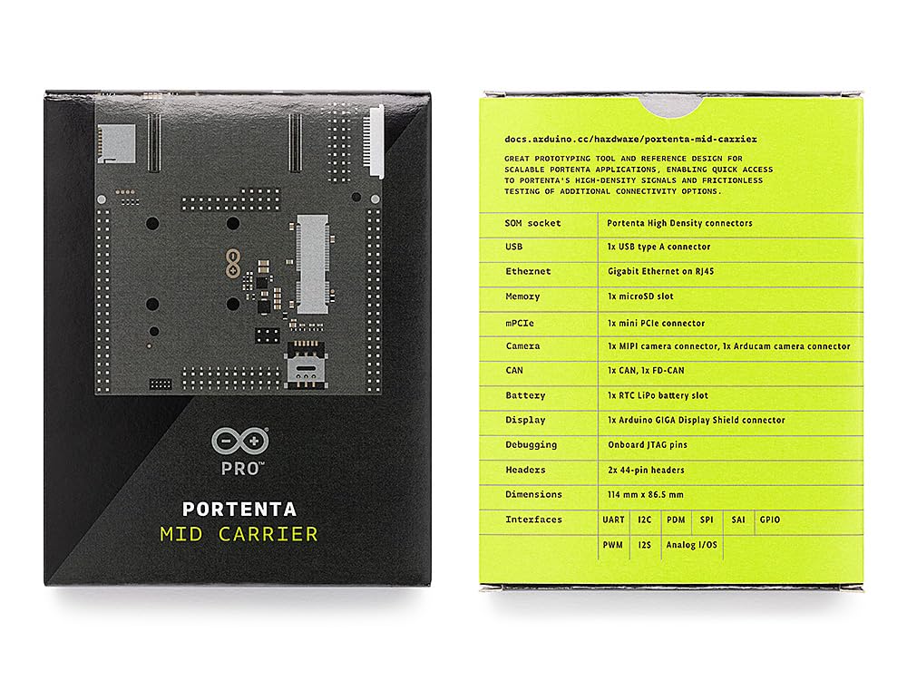 Arduino Portenta Mid Carrier[ASX00055] - Supporto di espansione per integrare e collegare facilmente moduli e schede Arduino, ideale per progetti IoT e prototipazione