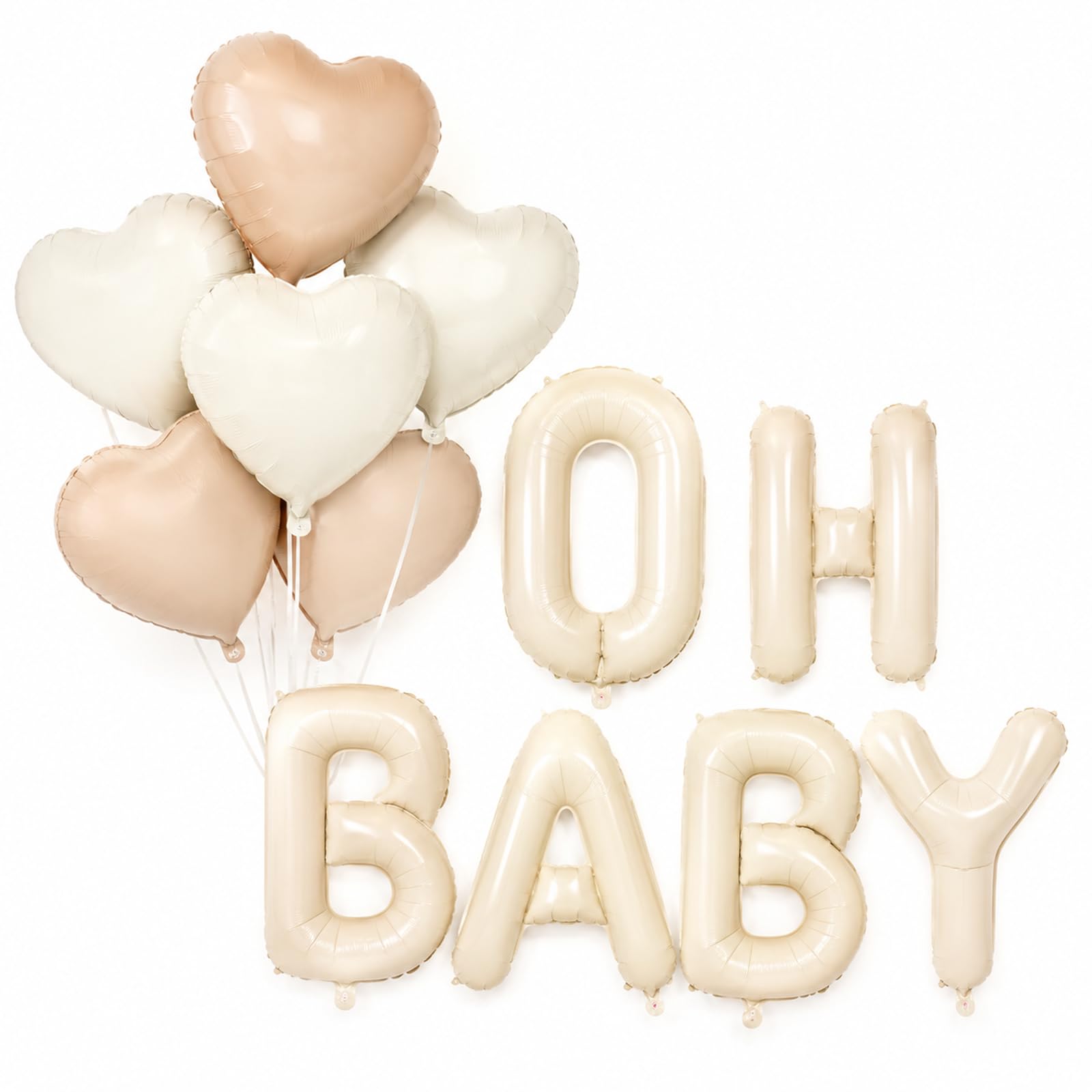 Baby Balloon Set with Matte Foil Letters & Heart Balloons Baby Shower Decor