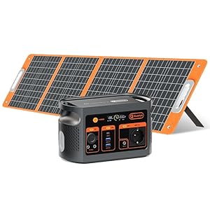 FlashFish 300W Tragbares Powerstation mit Solarpanel 100W, 179,2Wh LiFePO4 Akku, Schnellladung 0–80% in 1 Std, EPS-Funktion,Multifunktions Solar Generator für Camping, Draußen, Reisen, Notfälle
