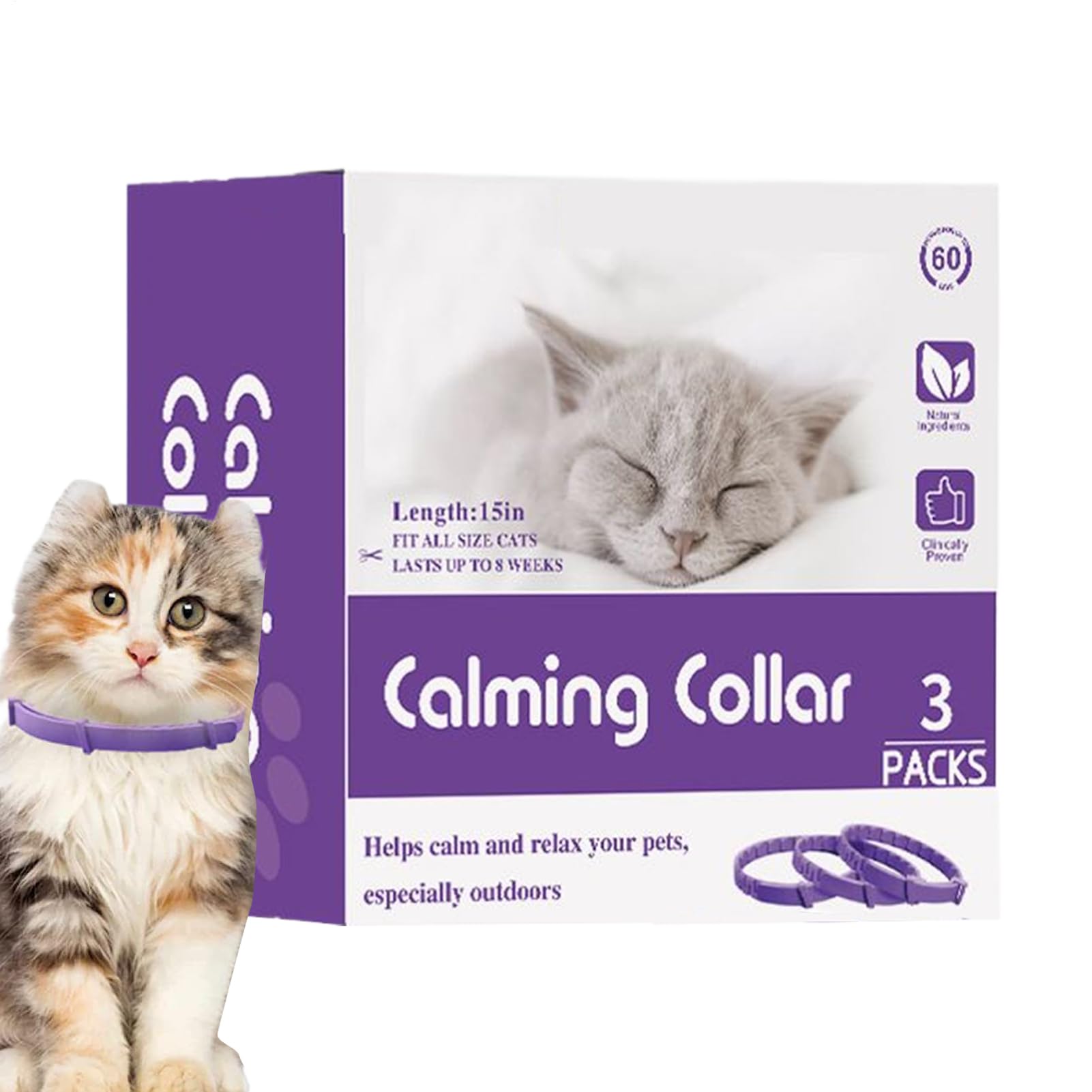 Calming Cat Collar, Pp Comfortable Adjustable Breakaway Collars - Kittens Pheromones, Pets Daily Accessory for Small, Medium Large Pet, Kittens - image 8