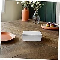 Vista 5 de Angoily Caja de lata vacía rectangular con tapa, caja de almacenamiento de hojalata rectangular para galletas, contenedor de lata de metal