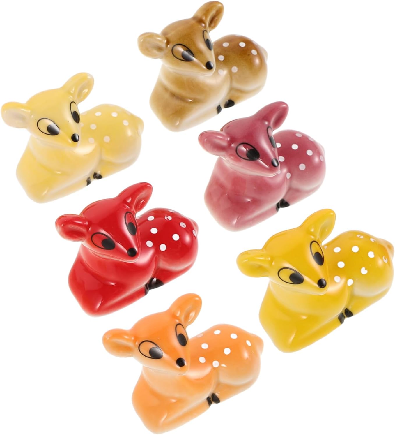 Cute Ceramic Deer Chopstick Holder 6pcs for Dining Table
