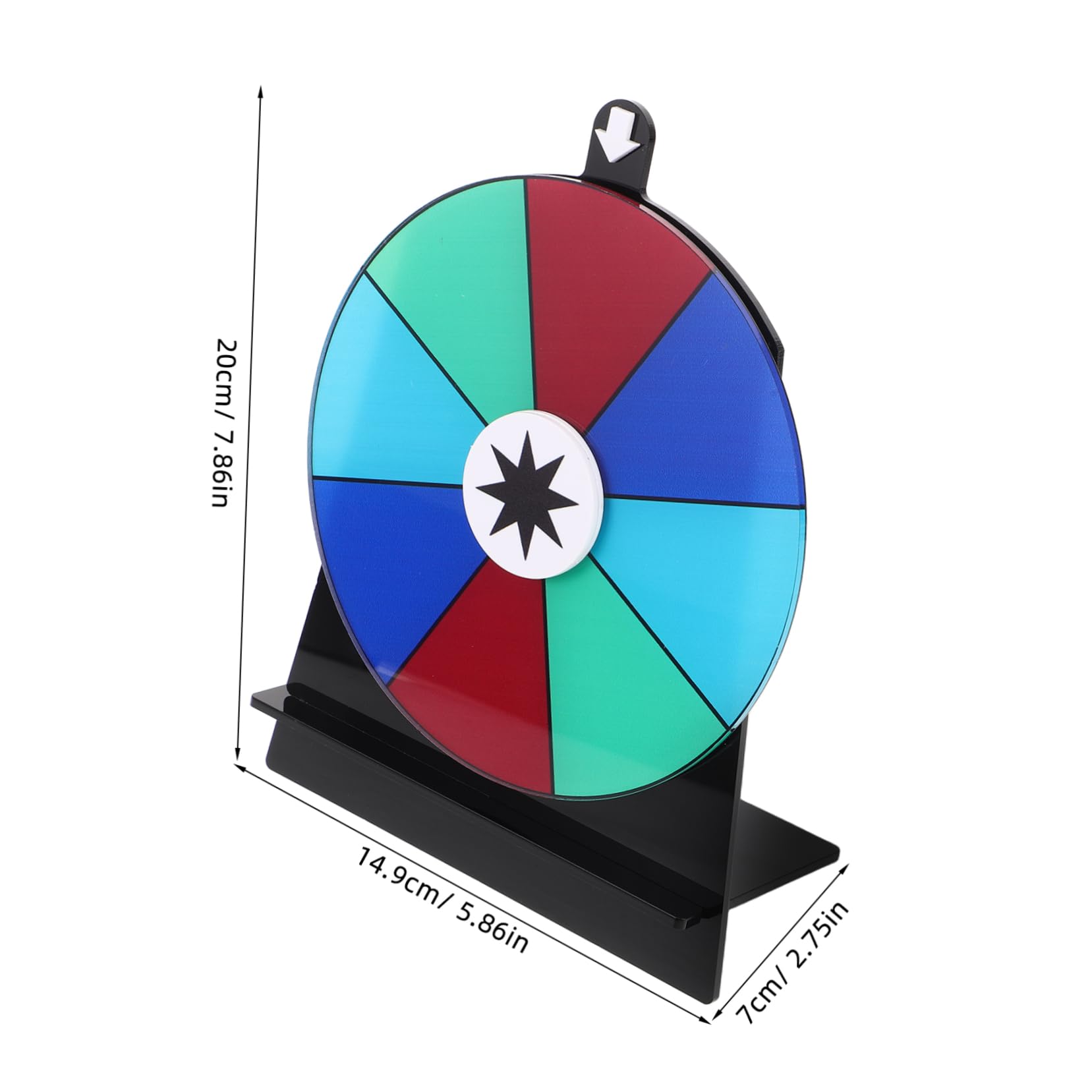 KOMBIUDA Teractive Lucky Wheel Compact Prize Wheel Dry Erase Surface for Raffles Rewards Educational Use
