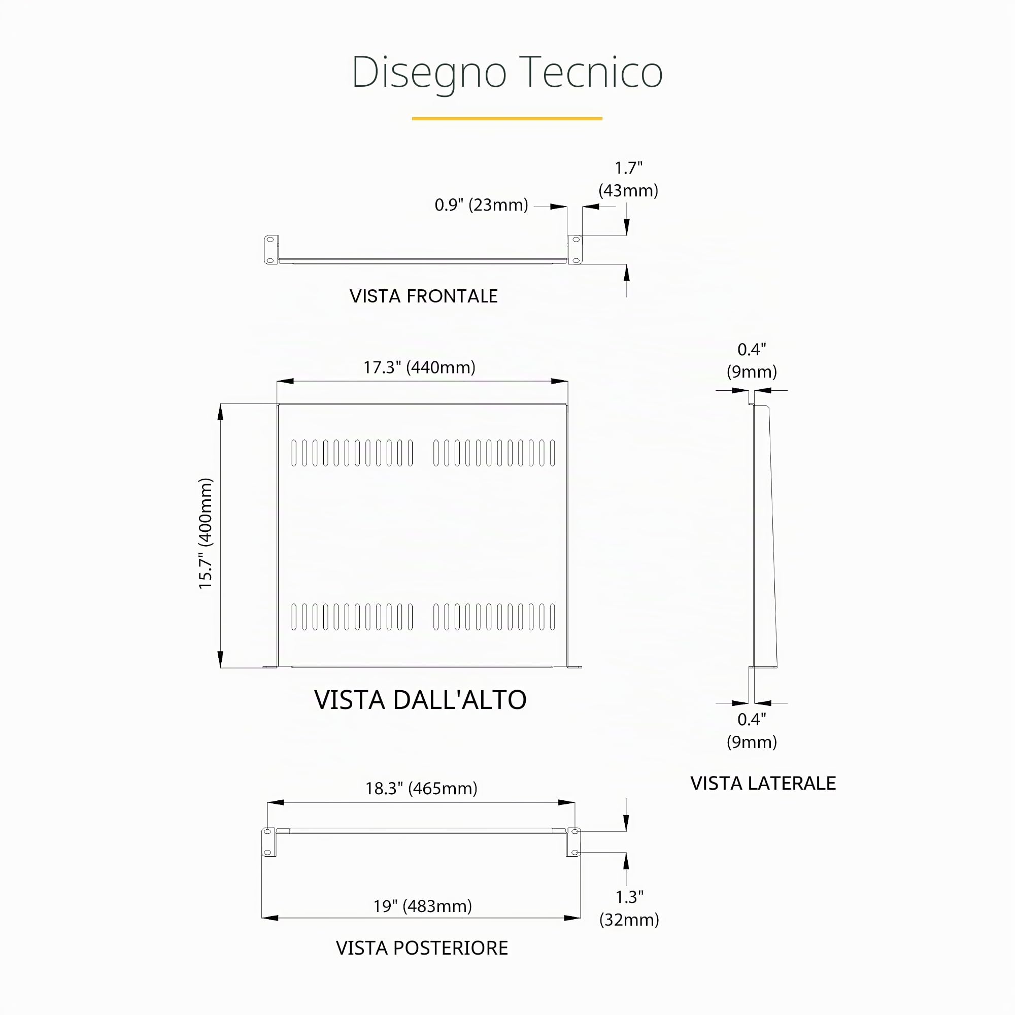 StarTech 2 Ripiani Rack 1U Ventilati a Sbalzo 19", 40cm (CABSHELF116V2PK) | Acciaio Resistente, Griglia di Ventilazione per Dissipazione del Calore, Compatibile con Armadi di Rete, Set da 2 Pezzi