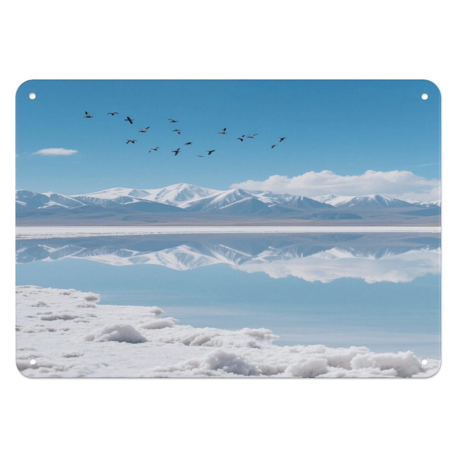 Fekiloot Style Highland Salt Lakes Wall Decor Iron Painting Metal Sign