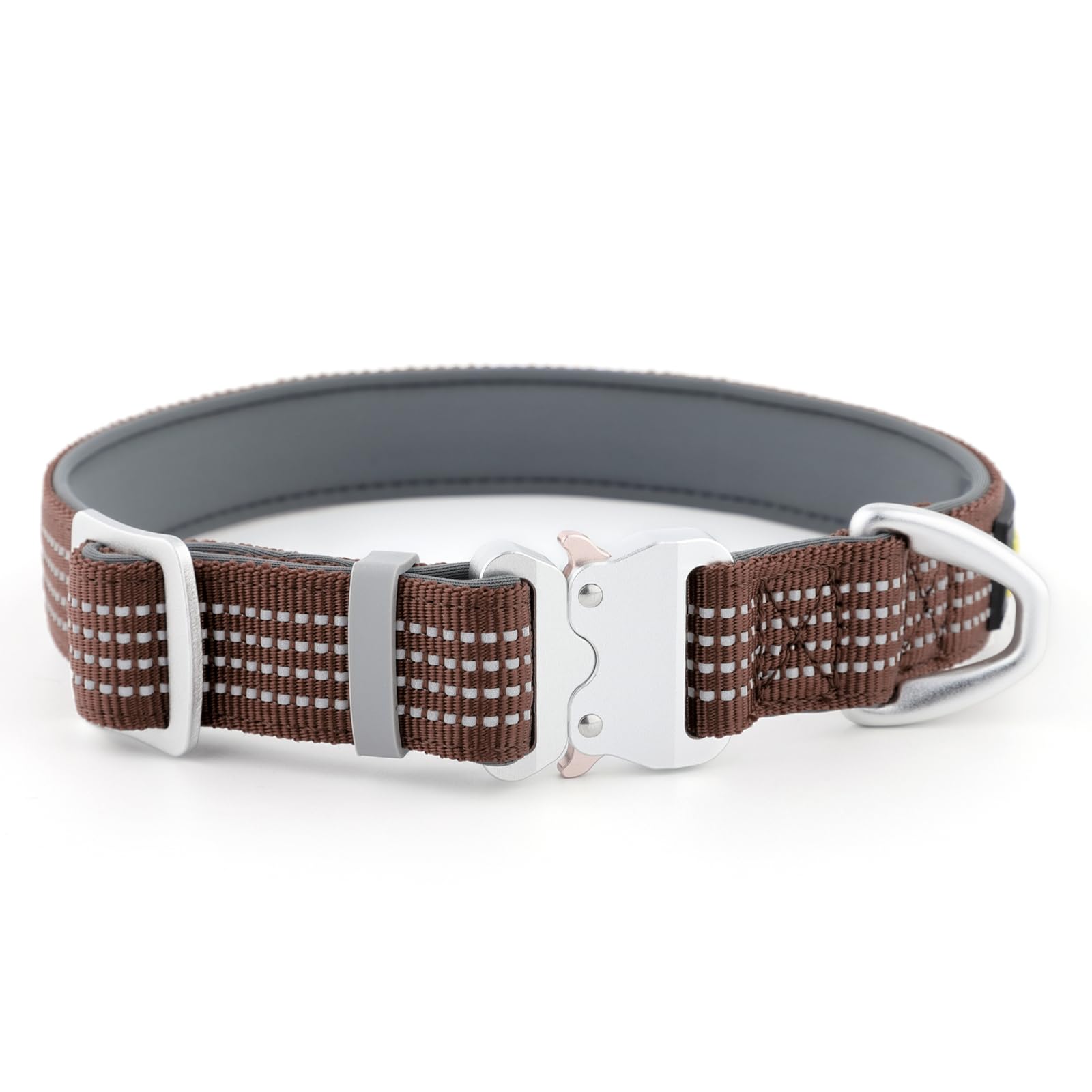 Plutus Pet Reflective Dog Collar with Aviation Aluminum Buckle, Neoprene Padded for comfort Lightweight