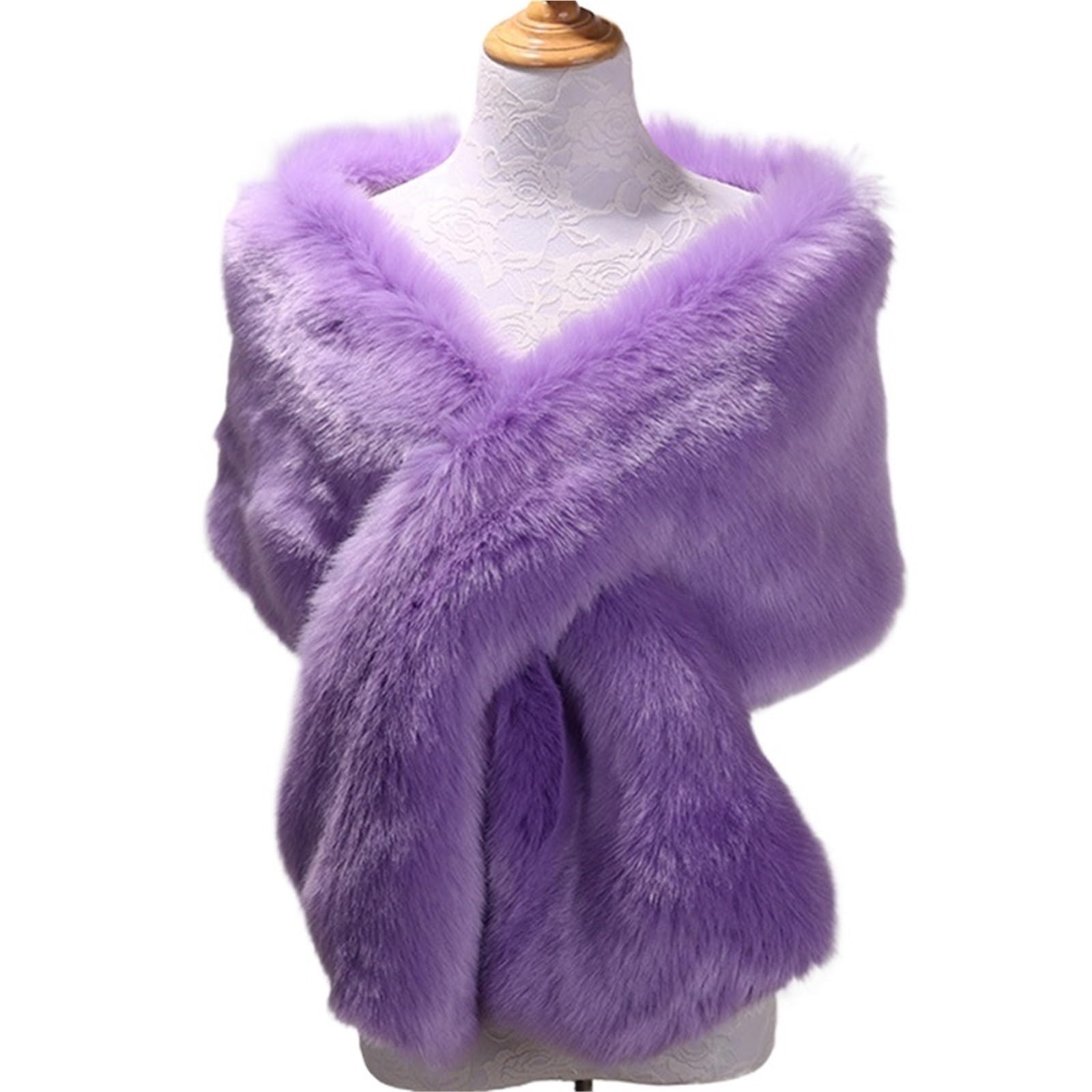 Chal de vestido de novia Bufandas de chal piel sintética for otoño e invierno, bufanda felpa for mujer, cubierta for fiesta boda