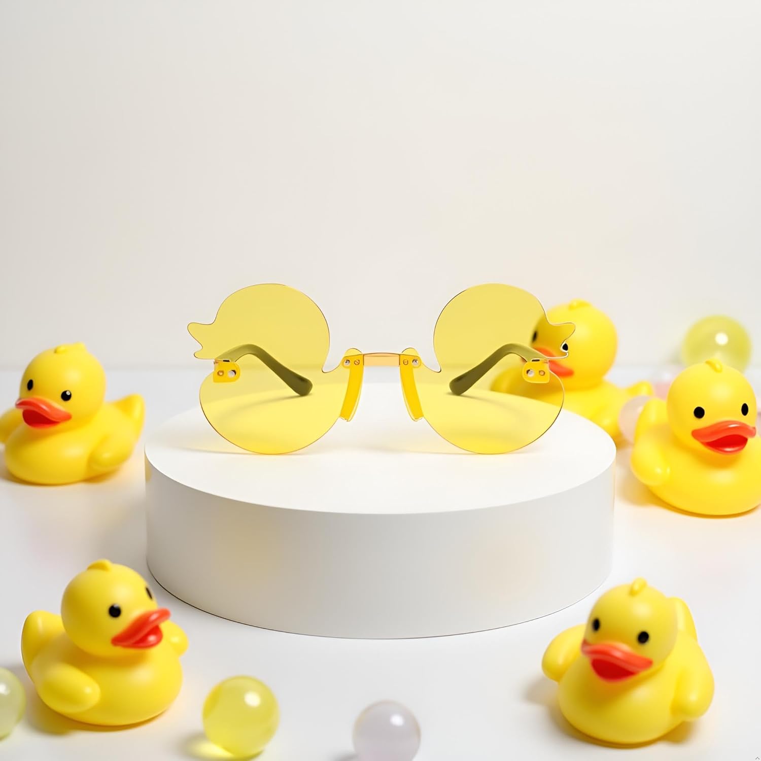 Cartoon Little Duck Personality Frameless Sunglasses Boys and Girls Copy Tide Sunshade Sunglasses Girls gifts (Yellow) - Image 4