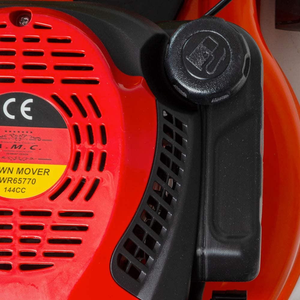 Rasaerba a Scoppio con Motore 4 Tempi 144CC 2,5kW 3,5HP con Capacità Cesto di Raccolta 45LT Tosaerba a Spinta Taglio Regolabile 25-75mm Ampiezza di Taglio 457mm