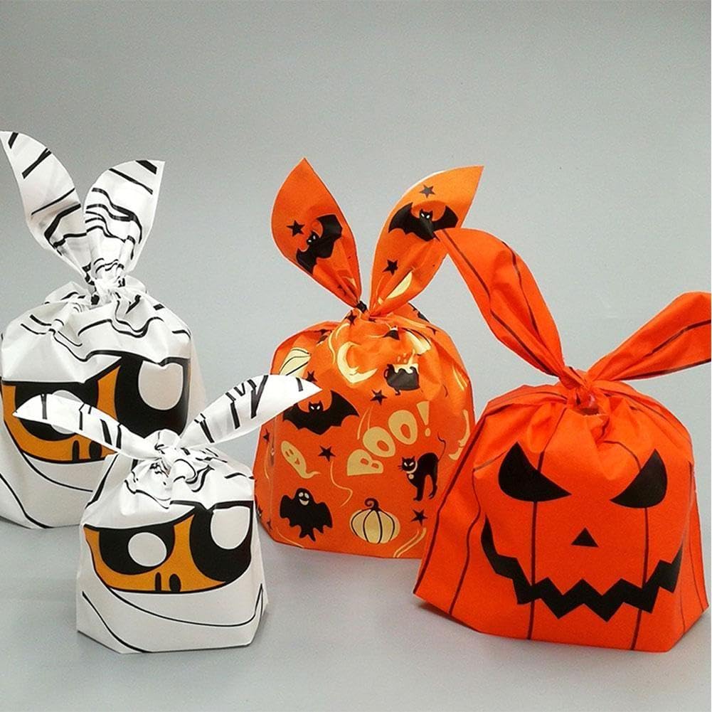 HOWAF 12 Pièces Sac Halloween Sacs De Friandises D'halloween Cadeaux De Fête Sacs Bonbon Halloween Sacs Cadeaux D'Halloween Pour Enfants Trick Or Treat Fournitures De Fête D'halloween Décorations