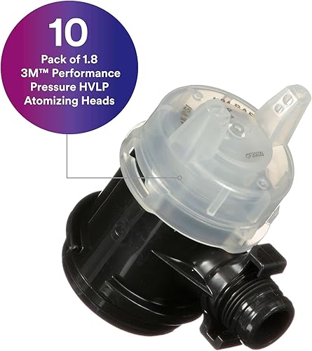 Miniatura 2 de 3M Performance Pressure HVLP Kit de recambio de cabezal atomizador 26818, tamaño 1.8, transparente, para uso pistola pulverizadora industrial