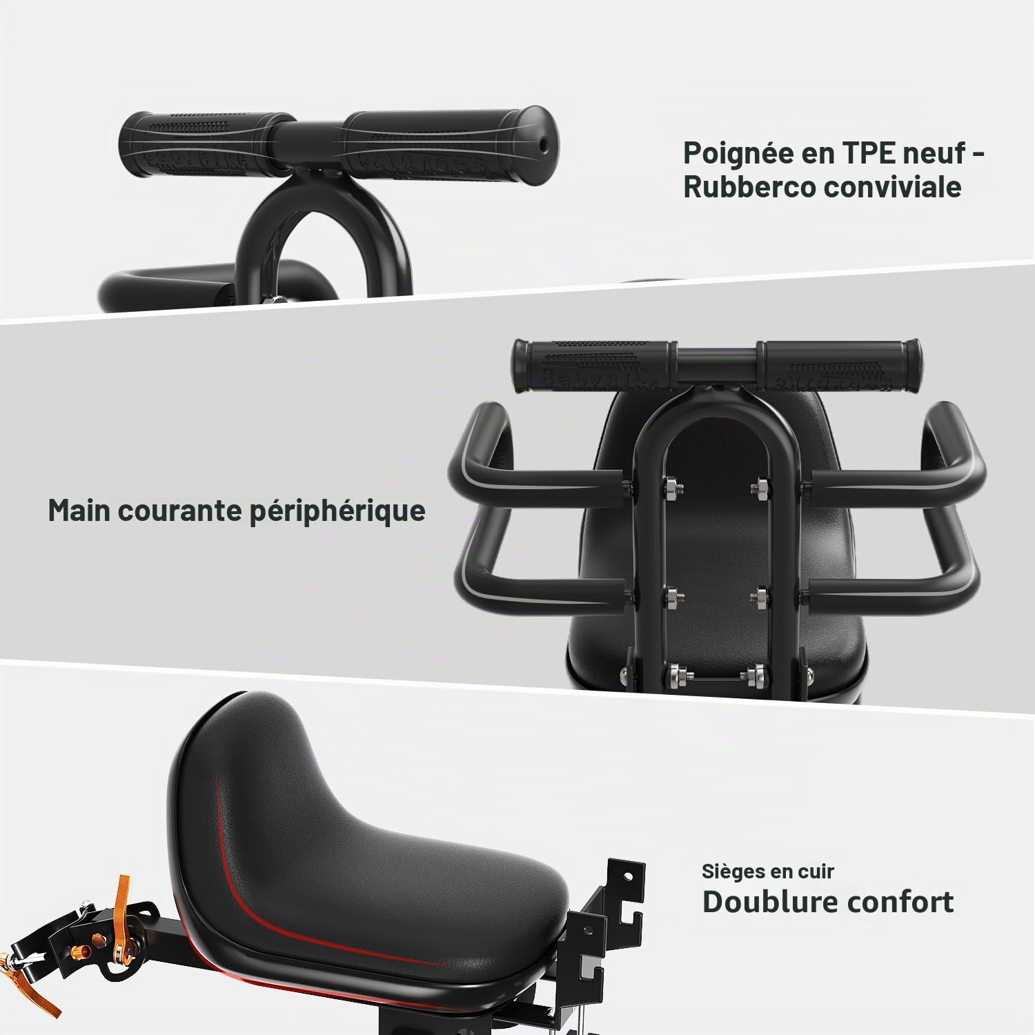 XIEEIX Siège Enfant pour VTT, Siège Enfant pour Vélo à l'avant, Siège Enfant pour VTT avec Pédales Rétractables, Siège Enfant Portable pour tous les VTT d'adultes
