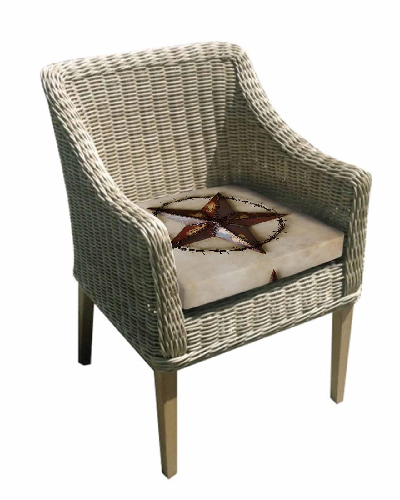 Hokiten Texas Star Rustic Outdoor Cushion Chair Cover Set of 2 - Waterproof Couch Seat Covers, Vintage Country Stars Abstract Patio Furniture Protector Cushions Slipcovers for Sofa/RV, 24