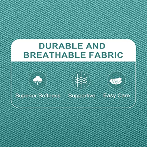 Basic Beyond Outdoor Chair Cushions For Patio Furniture - Round Corner Outdoor Chair Cushions Set Of 4, Waterproof Seat Cushions With Ties, 17"X16"X2", Teal #TOP6