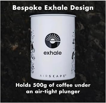 EXHALE Airscape Coffee Storage Container - Keeping Your Coffee Fresher For Longer - 500g