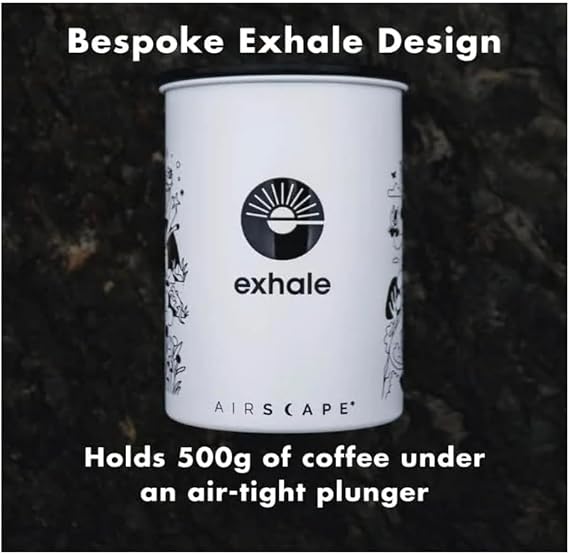 EXHALE Airscape Coffee Storage Container - Keeping Your Coffee Fresher For Longer - 500g