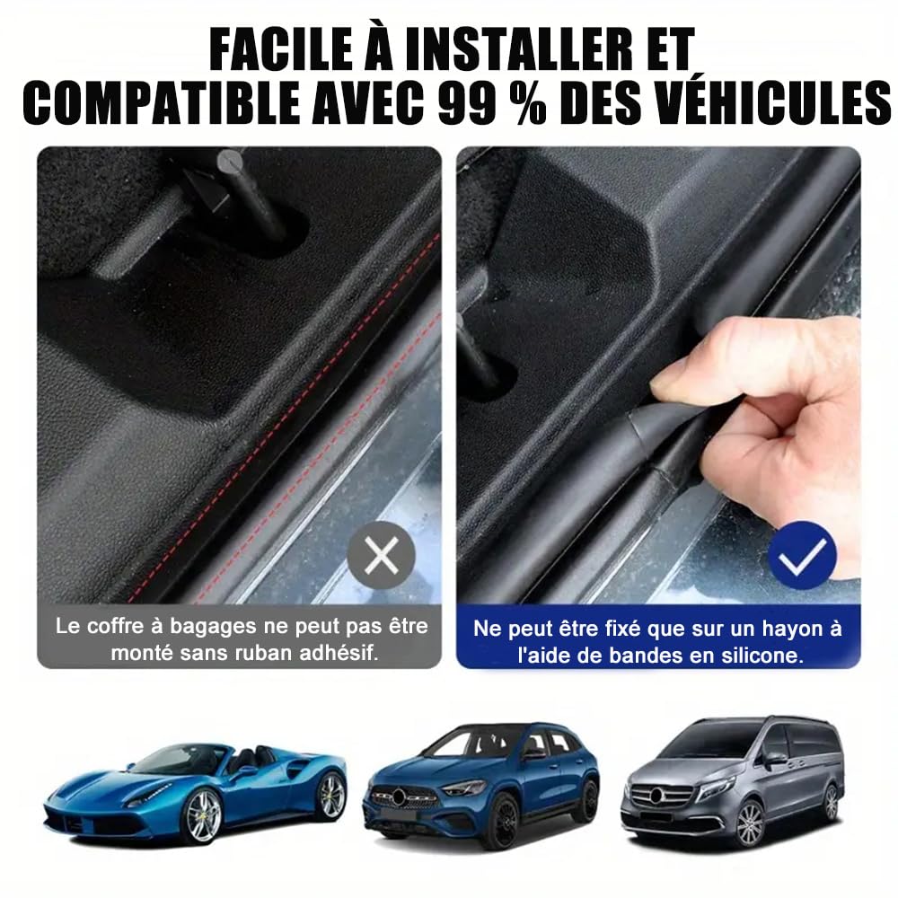 Bande lumineuse LED flexible pour coffre de voiture, 400 cm, facile à installer, étanche, ajustement universel pour coffre de voiture, SUV, blanc