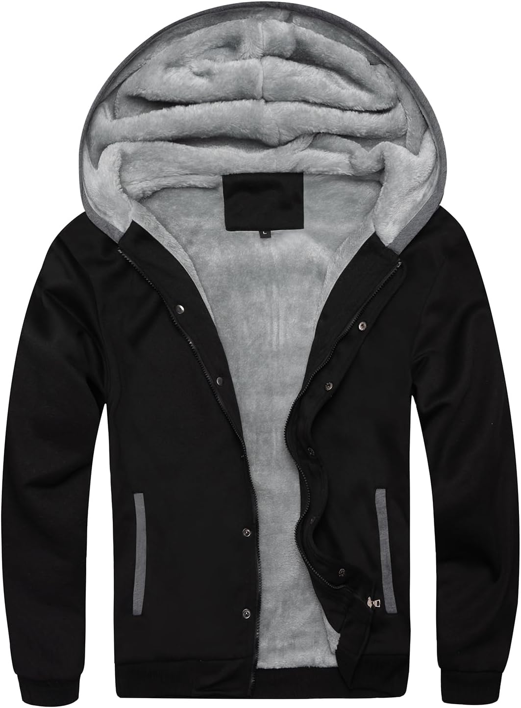 MANLUODANNI Heavyweight Sherpa Fleece Hoodies for Men Full Zip Up Sweatshirt Active Jacket