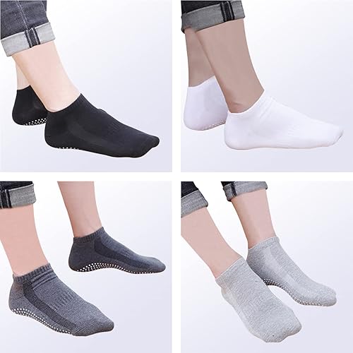Miniatura 6 de DOOVID Calcetines antideslizantes de agarre para mujeres y hombres, calcetines tobilleros de algodón, calcetines de yoga, calcetines de pilates,