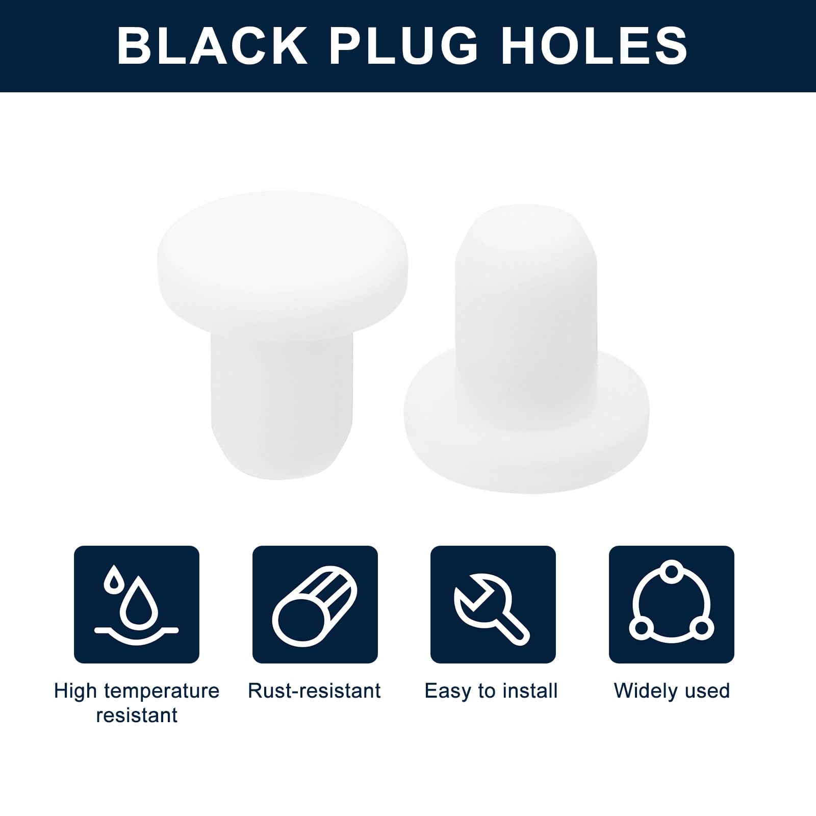 sourcing map Tappi conici in gomma siliconica da 22 mm a 29 mm, tappi per vasca da bagno solidi con manico per provette, tubo dell'acqua, foro di drenaggio, bianco, 3 pezzi