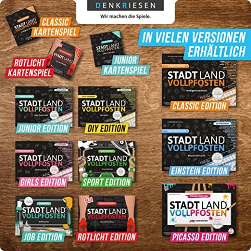 DENKRIESEN DEN40808 Stadt Land Full Post Pad (DIN A3) XXL Board Game, Mehrfarbig