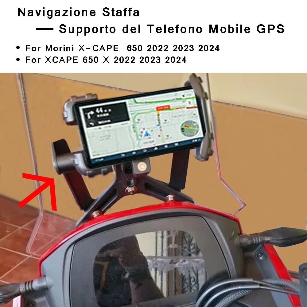 X-Cape 650 2022-2024 Moto Soporte de Navegación Teléfono GPS para Morini X Cape 650 XCAPE 650 X 2022 2023 2024-Negro
