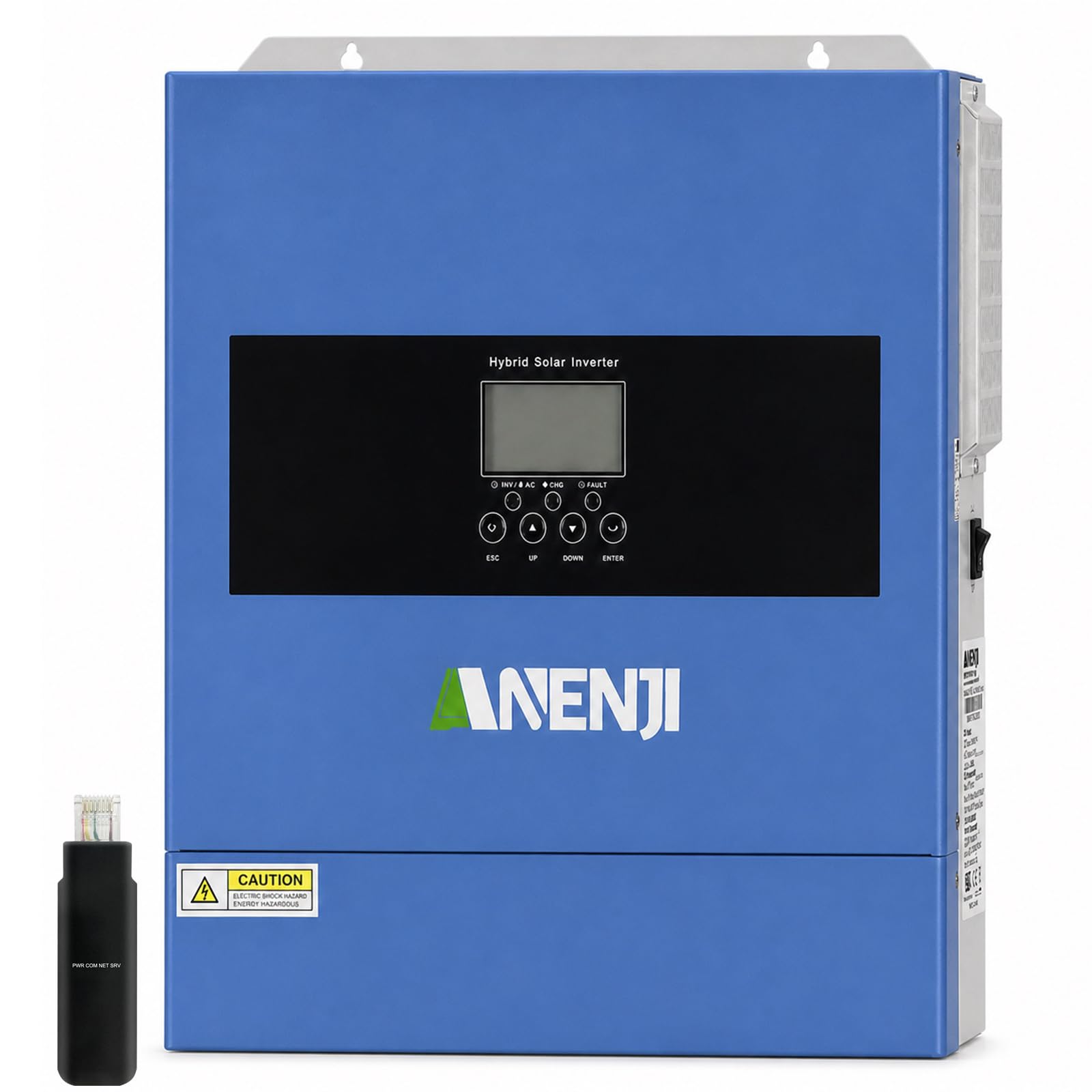 ANENJI 4200W 24V Hybrid-Solarwechselrichter, 230V Sinus-Inselwechselrichter mit Ladegerät, 120A MPPT, 6200W PV-Eingang, Zwei AC-Ausgänge, RS485-Batteriekommunikation