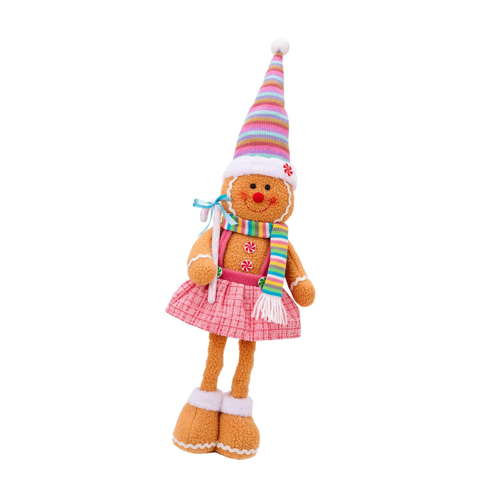 Kalttoy Stylish Gingerbreads Window Ornament Christmas Gingerbreads Gnomes Plush Dolls Set Holiday Decoration Colorful Window Display Ornament