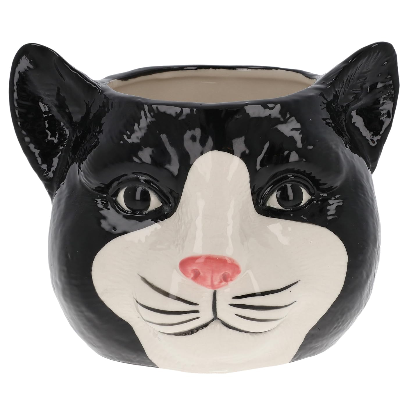 Shudehill Giftware Moggy Pots Planter Black & White or Ginger Cute Cat Plant Pot (Black & White)