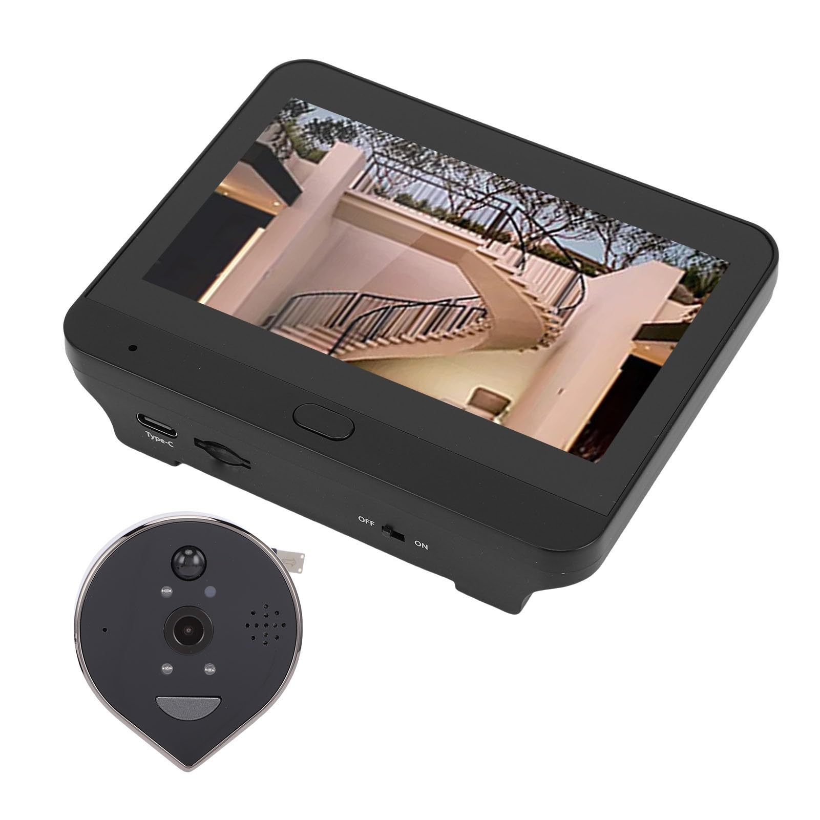 Walfront Caméra Judas de Porte, 3 Mégapixels, 160 Degrés, 5000 MAh