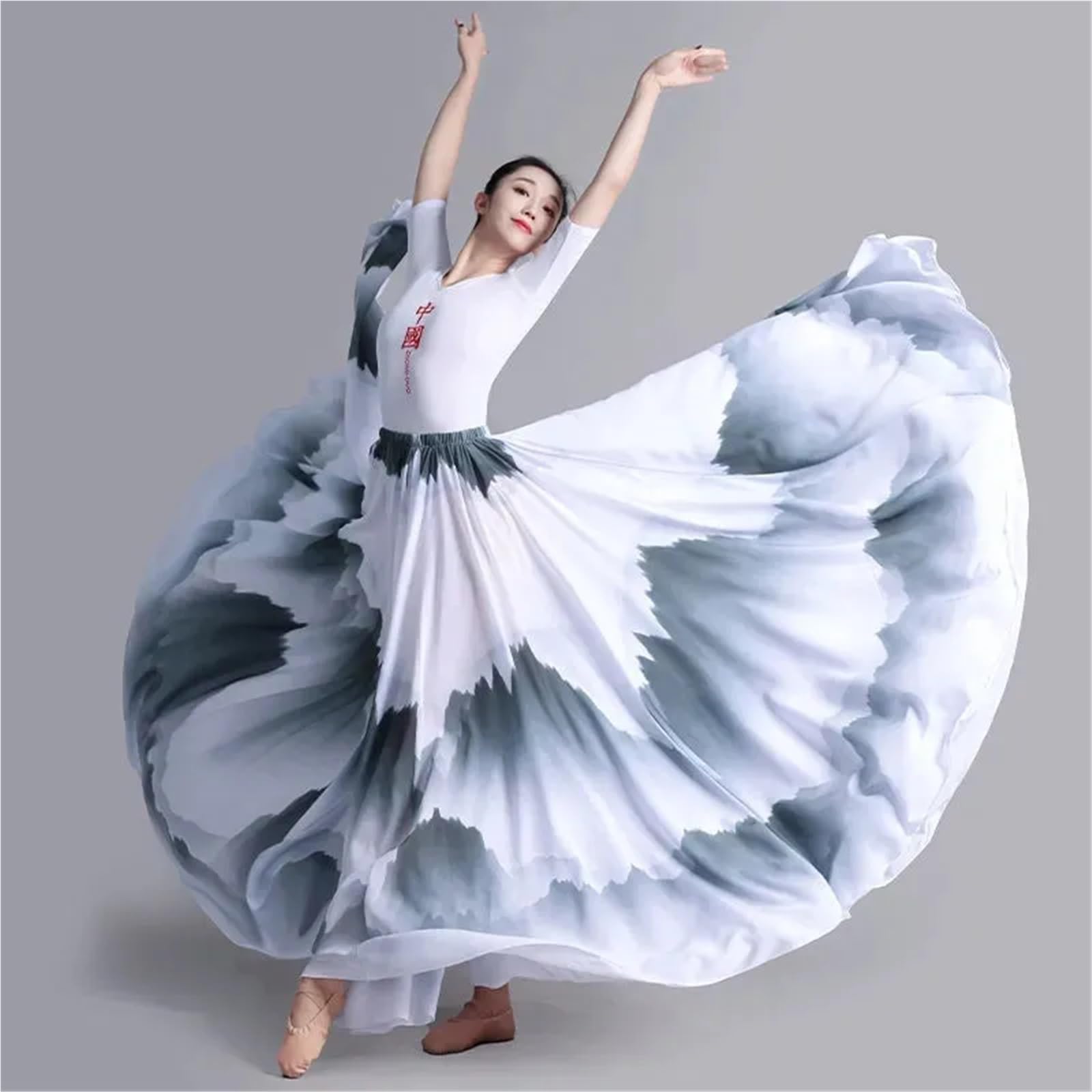 Jupe Flamenco Jupe Longue en Fil for Femme, Taille élastique, imprimé, Grande balançoire à 720 degrés, Printemps, été, Automne, Danse
