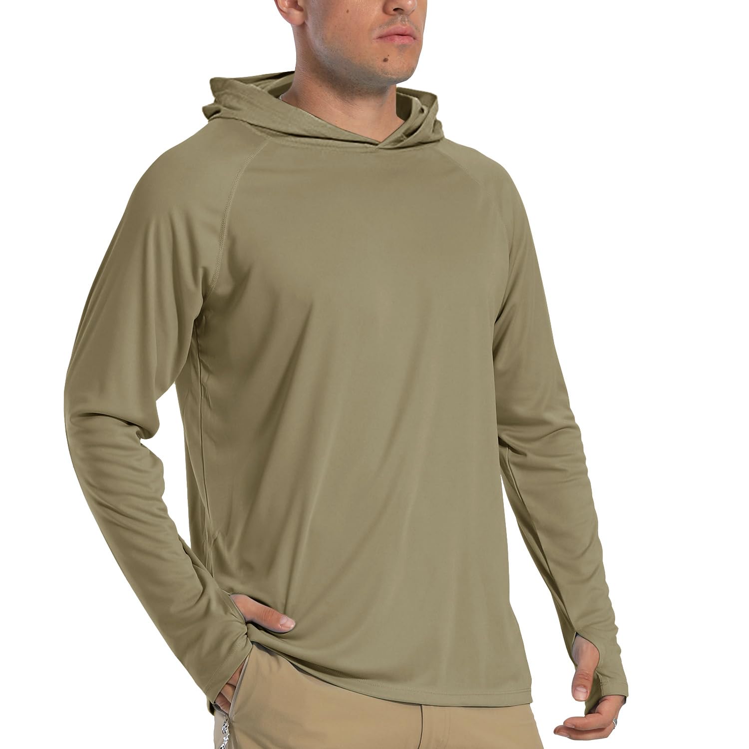 TACVASEN Herren UV-Schutz Hoodie Kapuzenpullover UPF 50+ Langarm Shirt mit Daumenloch