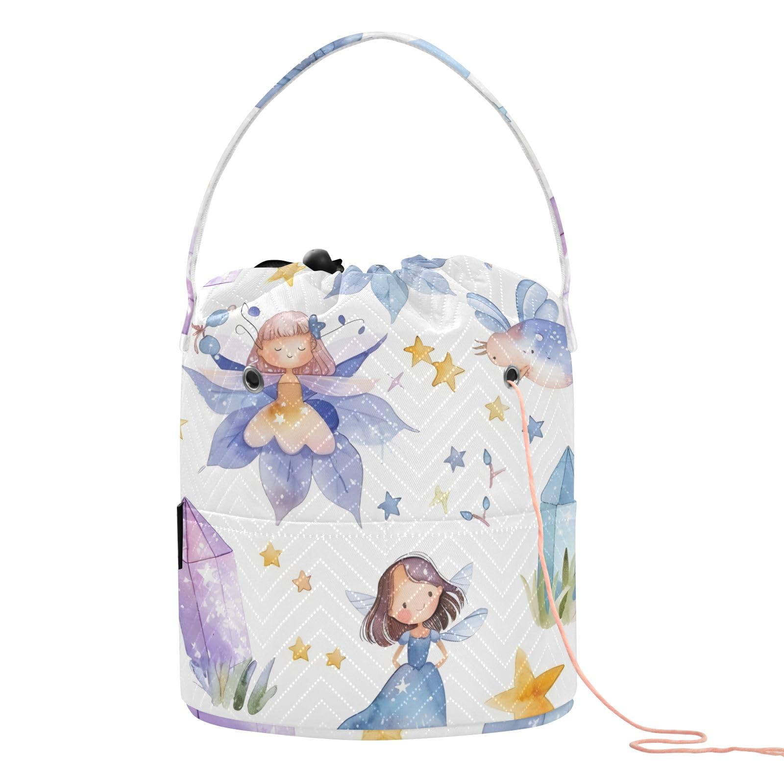 Yarn Storage Bag Small Crochet Bag Knitting Bag Organizer Fairy Cute Yarn Bags for Crocheting Basket